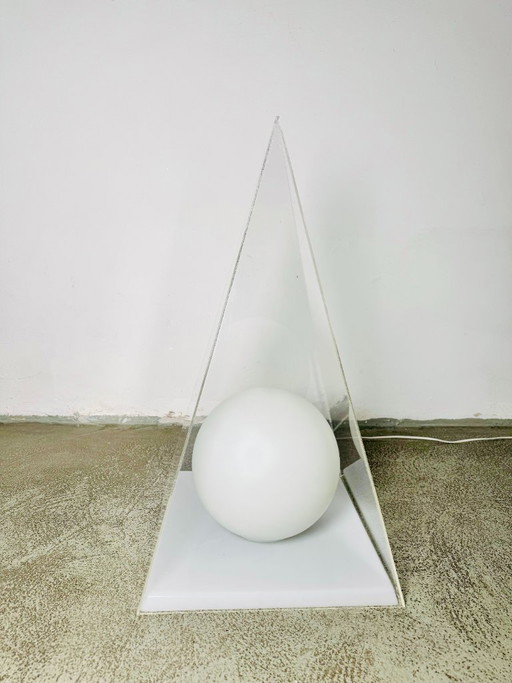Pyramid & Glass Sphere Table Lamp by Harco Loor for Harco Loor Design, The Netherlands 1980s – tafellampen (photo 2 of 7)