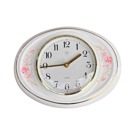 Image 1 of Wallendorfer Porzellan porcelain wall clock, Germany 1980s quartz