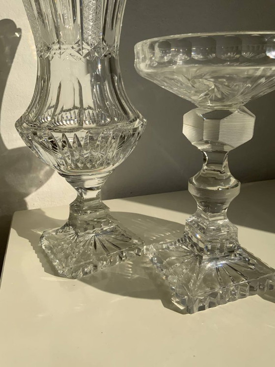 Image 1 of Raro set di 3 oggetti in cristallo di Boemia – Periodo storicista (circa 1880-1890)