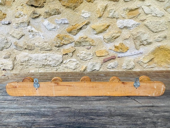 Image 1 of Mid-Century Faux Bambus Wandhalterung Garderobe