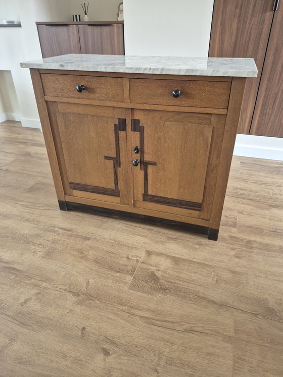 Image 1 of Art Deco cabinet with marble top - 1920s to 1930s