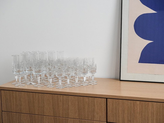 Image 1 of Set kristallen glazen, Italiaans design, jaren 70, gemaakt in Italië.