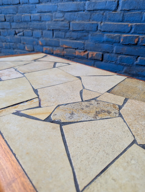 Image 1 of Vintage teak coffeetable / leisteen blad