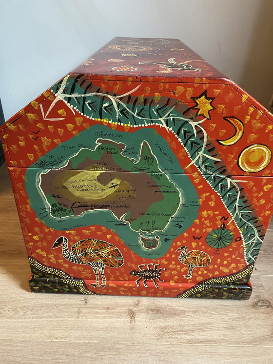 Image 1 of Prachtige authentieke Aboriginal Art kist Australië 