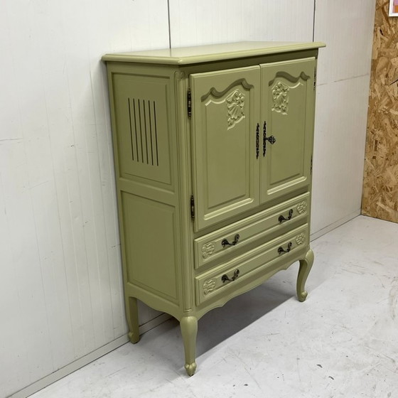 Mobile TV Queen Anne Restyle Verde Oliva Credenza Cassettiera – Credenze alte, Wood (photo 4 of 12)