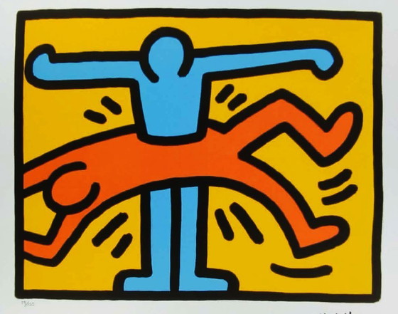 Image 1 of 1990s Keith Haring Limited Edition Lithograph - Numbered in Pencil.