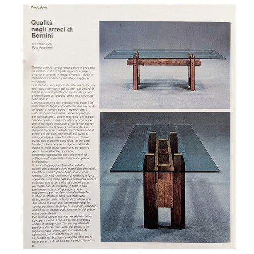 Esstisch „Cangrande“ von Franco Poli für Bernini, 1970er Jahre