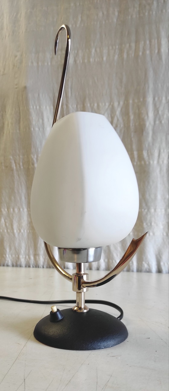 Image 1 of Arlus table lamp in brass and opaline glass - 1950s/60s
