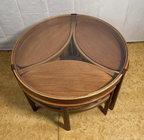 Image 1 of Tavolino da caffè Trinity in teak, stile retrò vintage di metà secolo, di Nathan, del 1960.