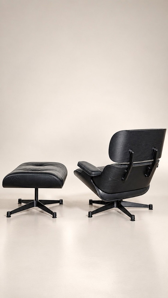 Lounge stoel Eames VITRA Model 670 & 671 – Verstelbare relaxstoel, Leer, Hout (photo 3 of 14)