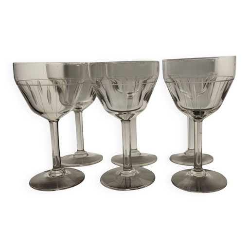 6 Art Deco Wassergläser