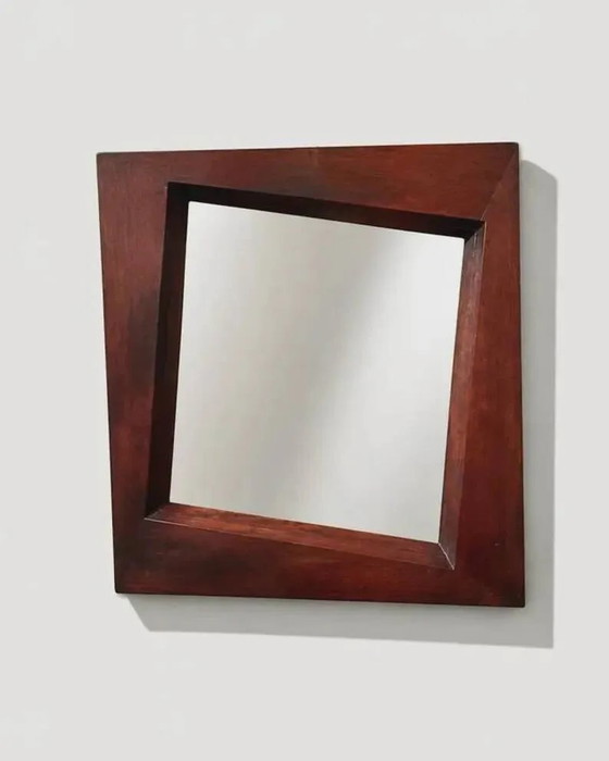 Grande specchio da parete in legno esotico massiccio – Modern (photo 9 of 9)