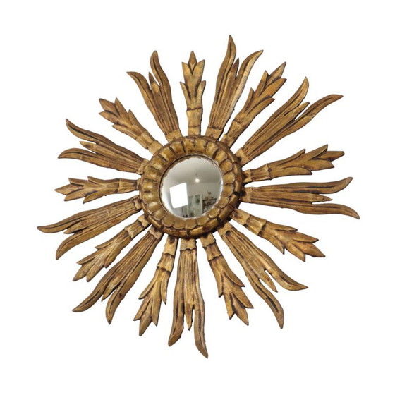 Image 1 of Wooden Sun Mirror Sunburst 70cm
