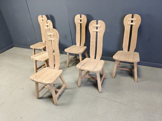 Image 1 of Vintage eetkamerstoelen van Depuydt, België, set van 6 - jaren 1960