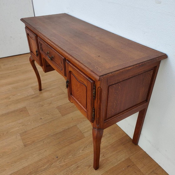 Tavolino Vintage Stile Rustico Scrivania Toletta Mobile TV, Tolette, Legno, Ottone, Marrone (foto 5 di 12)