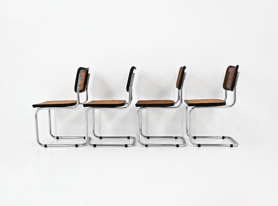 Image 1 of Eetkamerstoelen stijl B32 van Marcel Breuer, set van 4