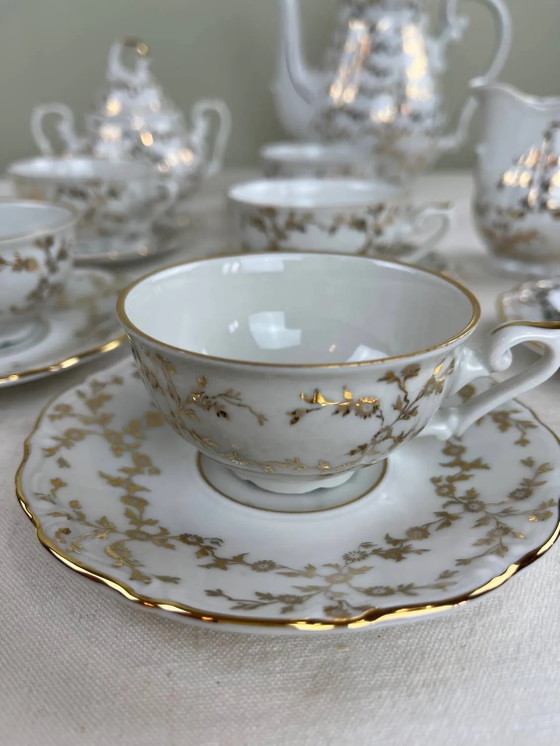 Servizio da caffè antico in porcellana fine dorata – per 6 persone – Vintage – Stoviglie, Porcelain, Gold (photo 6 of 16)