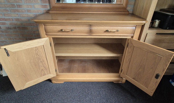Image 1 of Pine sideboard with freestanding mirror with original hinges and locks