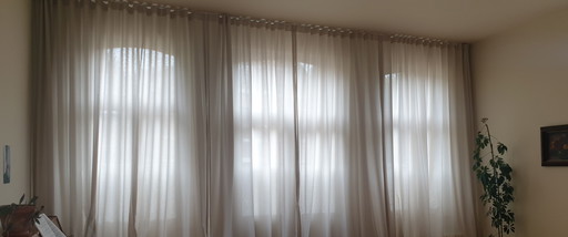 Nieuwe beige gordijnen - elegant en lang