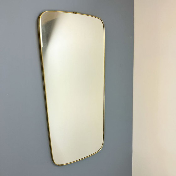 Image 1 of Wall mirror with brass frame, 1960s