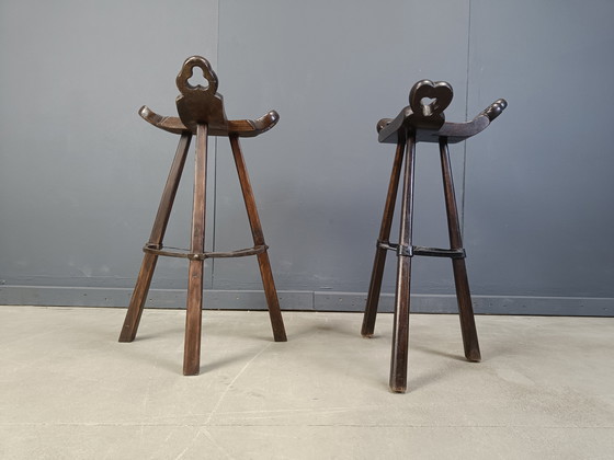 Image 1 of Mid century brutalist bar stools - set of 6, 1960s