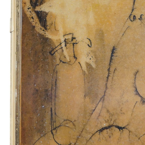 Image 1 of Giovanni Battista de Salvo, ink on masonite, 1950s