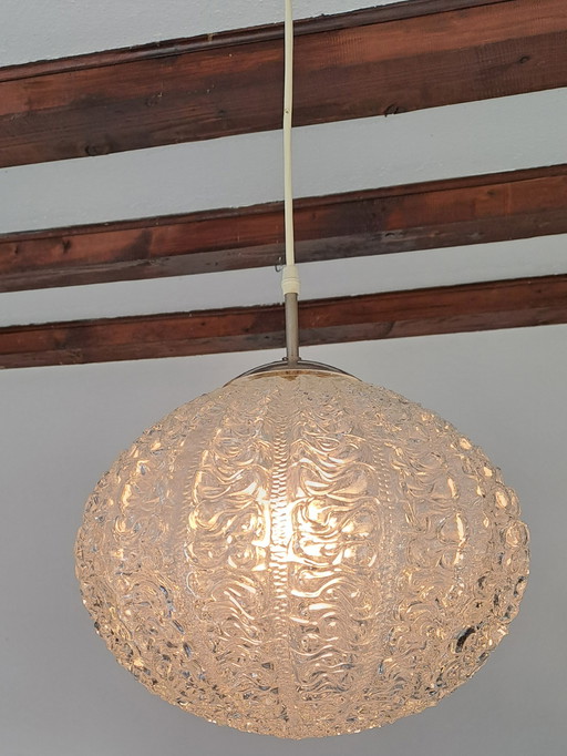 Mid-Century Doria Ceiling Lamp Pendant Light Frosted Glass 60s Space Age