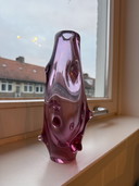Glass Vase, Designed By Miroslav Klinger, Zelezny Brod Sklo, Czechoslovakia 1960