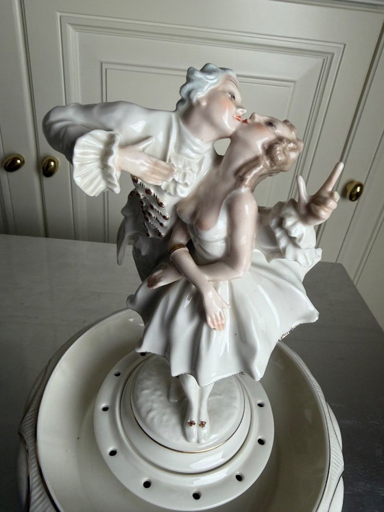 Image 1 of Hutschenreuther Selb Art Department – ​​Karl Tutter – Original two-part flower arrangement dish “Lovers / The Kiss”