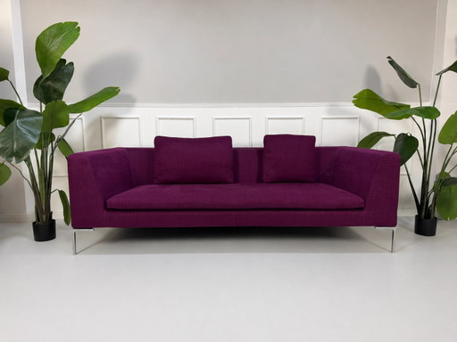 B&B Italia Charles Designer slaapbank Lila Stoff Ausstellungsstück