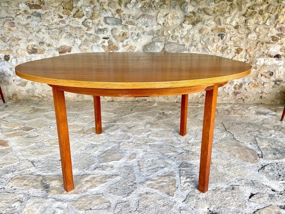 Image 1 of Mid-Century Extendable Teak Dining Table with Butterfly Leaf, By Van Pelt, 1960s