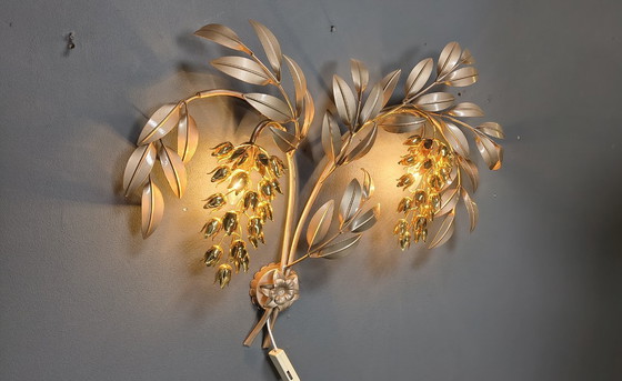 Image 1 of Lampada da parete vintage a forma di tulipano di Hans Kögl, anni '70.