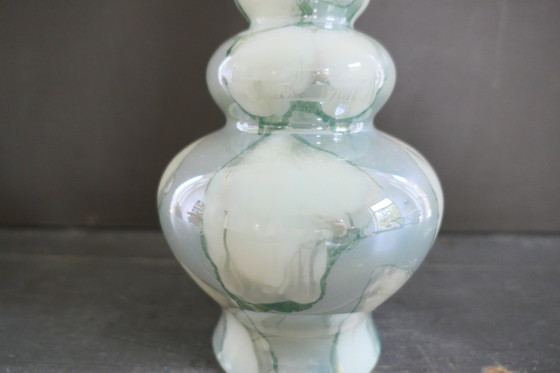 Image 1 of Vintage Toscaanse Opaline Vaas Marmer Effect Italy
