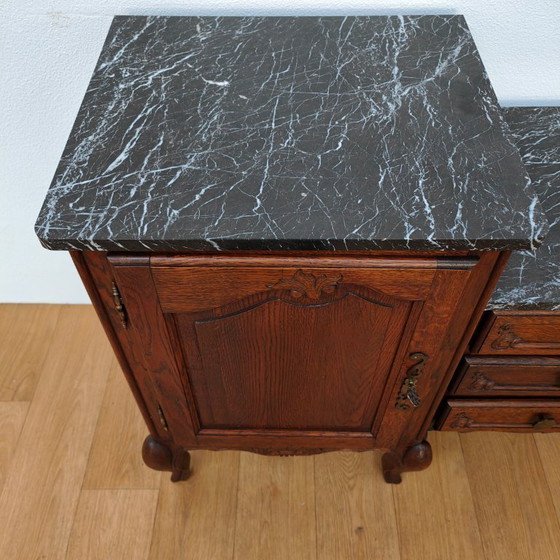 Image 1 of Vintage TV Cabinet, Sideboard, Chest of Drawers, Sideboard with Marble Top