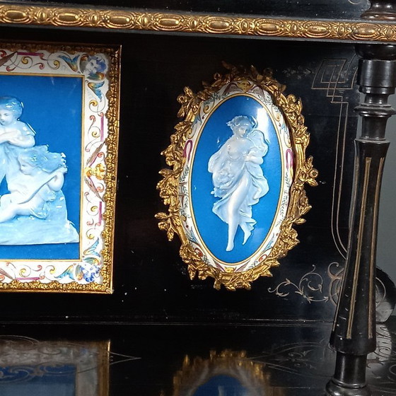 Image 1 of Bonheur du Jour en bois noirci ca.1840-1850
