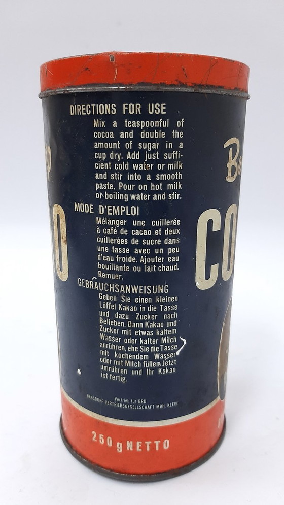 Image 1 of Vintage Bensdorp Royal Dutch Cocoa Advertising Tin – Dutch Collectible Kitchenware