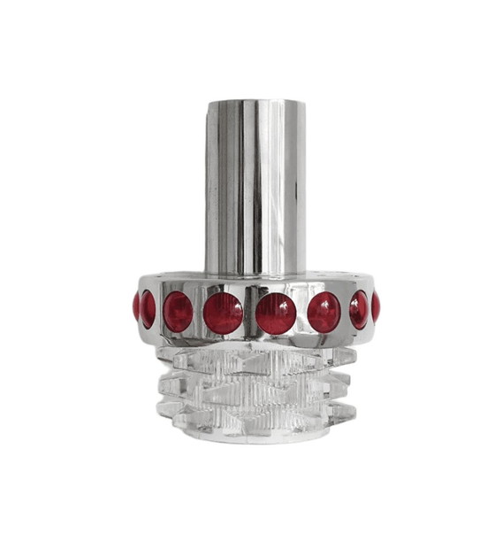 Image 1 of Vintage Space Age wall lamp chrome red glass Massive Raak Amsterdam 1970s