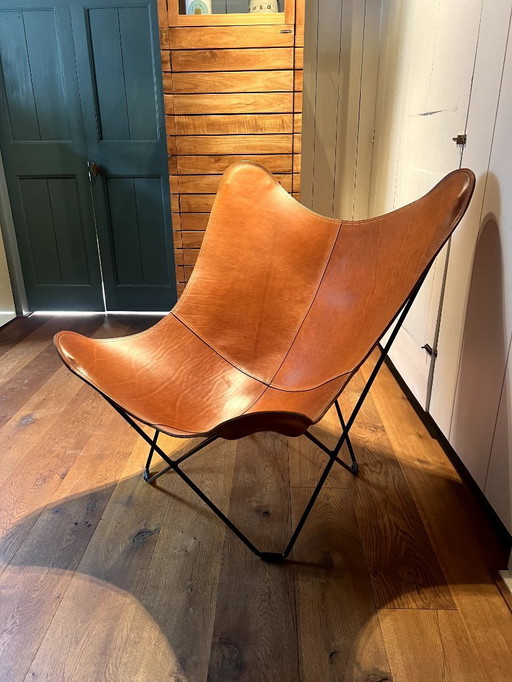 Butterfly Leather Vlinderstoel | Cognac