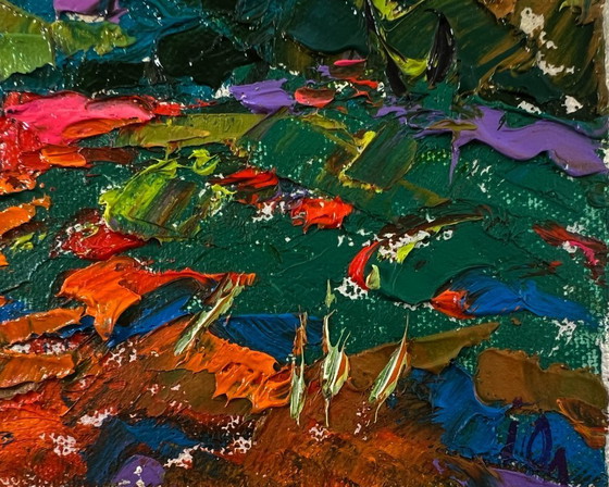 Original Oil Painting Summer Nature Landscape Evening in the Forest – Paintings & Drawings, Canvas (photo 5 of 8)