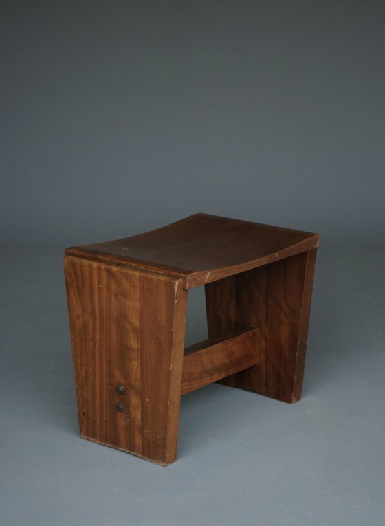 Image 1 of Mid-Century Church Stool in walnut, 1950s