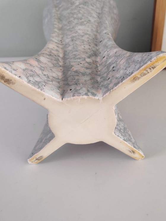 Image 1 of Faux granite postmodern vase with pink tones - Italian 1980s