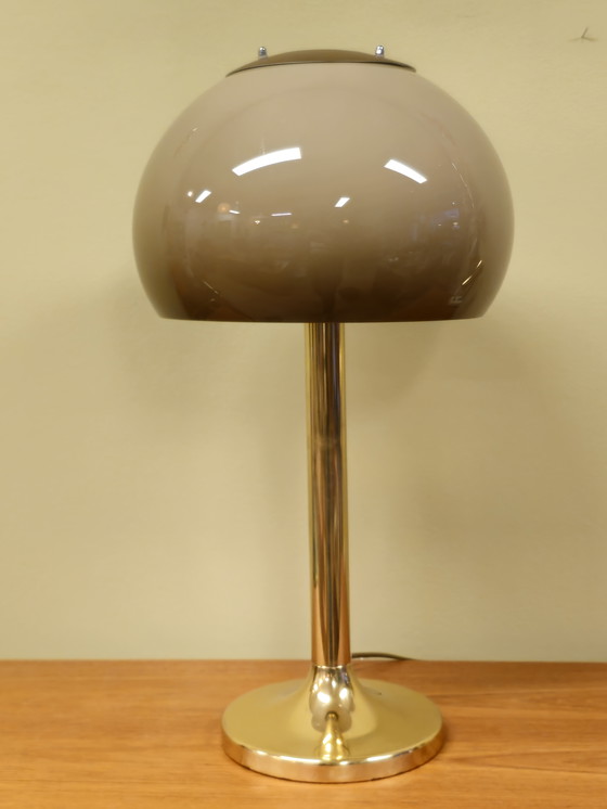 Image 1 of Vintage Herda Mushroom Tafellamp Bureaulamp Lamp Messing 