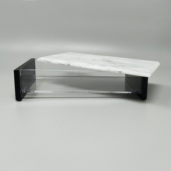 Image 1 of 1970s Gorgeous Smoking Set in Lucite and Brass. Made in Italy