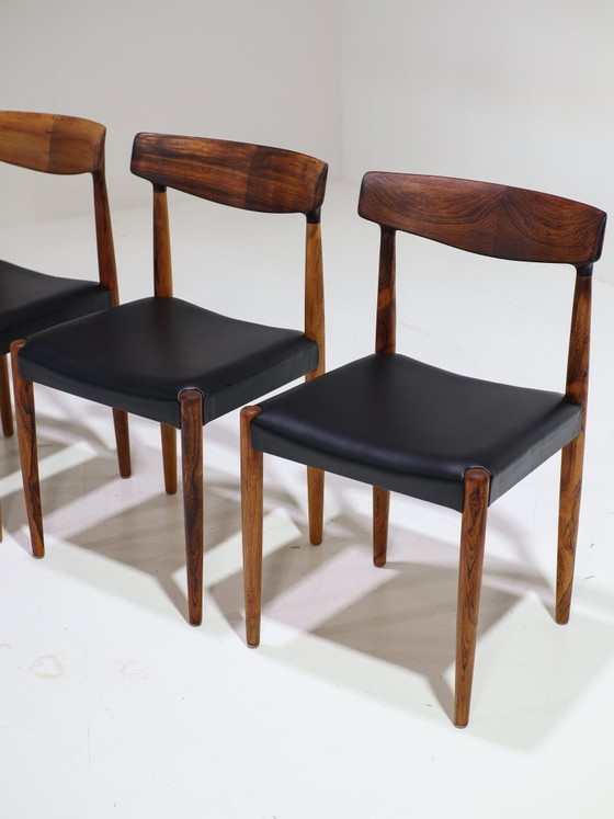 Image 1 of 6 sillas de comedor Knud Faerch 343 de palisandro, danesas, de la década de 1950.