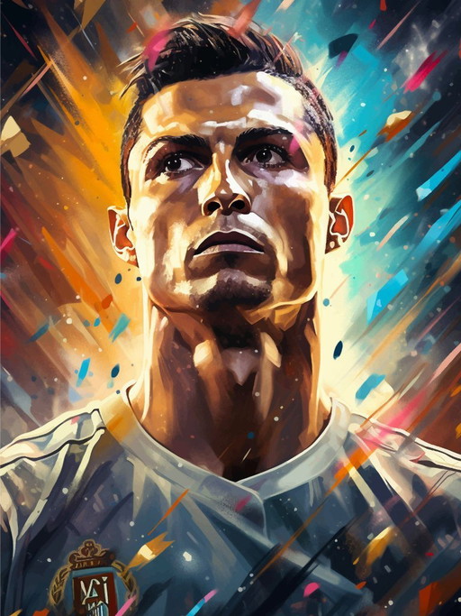 Alberto Ricardo - Cristiano Ronaldo 1 - Artist lithograph – lithos zeefdrukken, Canvas