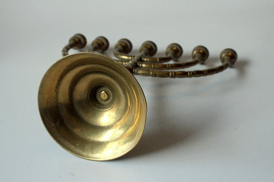 Image 1 of Grote messing menora - jaren 1950