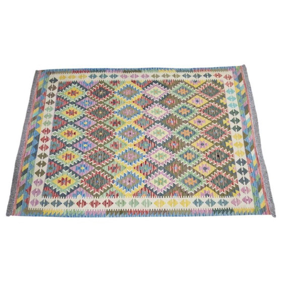 Alfombra Kilim afgana tejida a mano – Lana Maimana, reversible (190 x 272 cm) – Wool (photo 2 of 6)