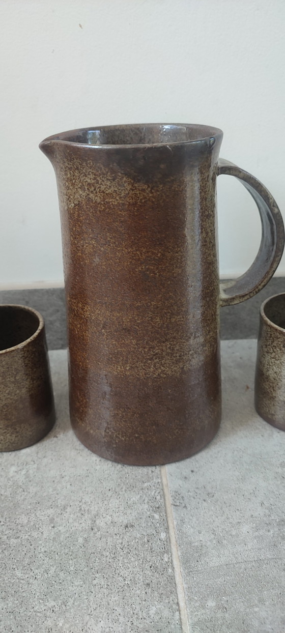 Image 1 of Service Céramique d'Atelier en Grès signé Karoly BALOGH .