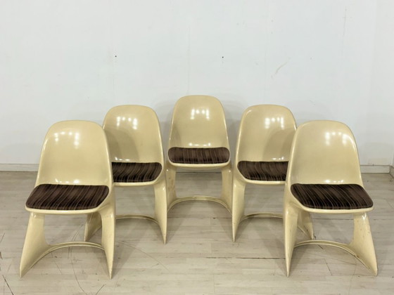 Image 1 of Set van 5 Casalino Casala stoelen / Vintage Space Age eetkamerstoelen – jaren 70