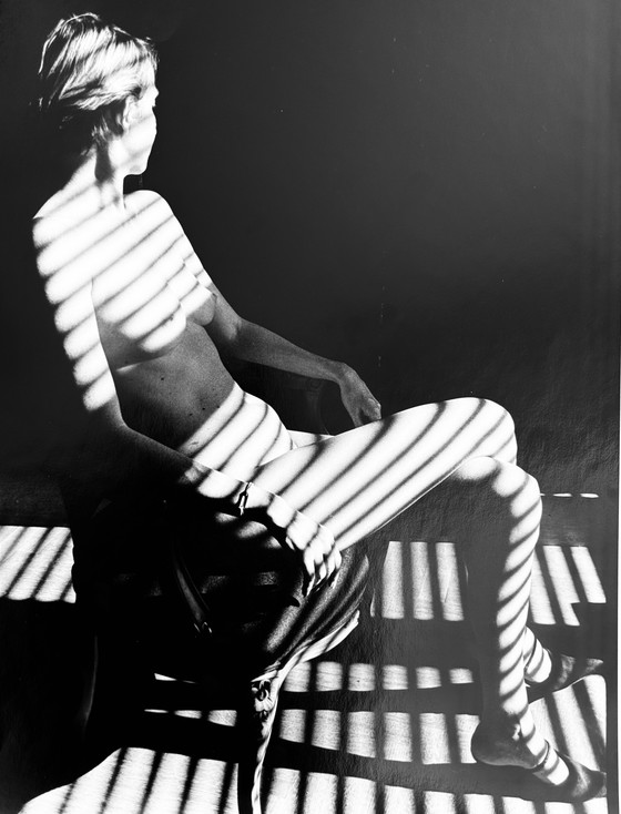 Image 1 of Michel Pinel ( 1949 ) - Grande photographie 50cm x 40cm / Femme zébrée